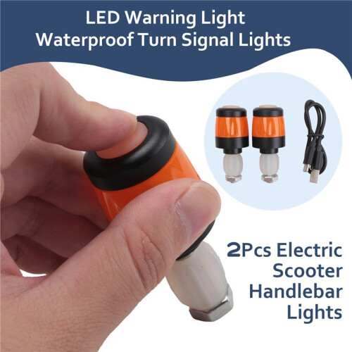 2Pcs Electric Scooter Handlebar Lights, LED Warning Light,Waterproof Turn Signal Lights