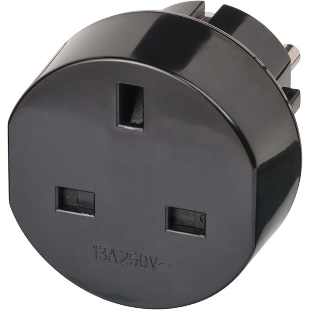 Travel Adapter Gb-To-Europe Earthed Black 097083810169