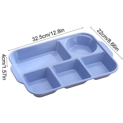Blå 5-delt plastik middagstallerken 2