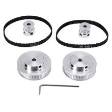 2 Kit GT2 Synchronous Wheel 20&60 Teeth 5mm Bore,Aluminum Timing Pulley with 2 Pcs Length 200mm Width 6mm Belt(Bore 5mm)