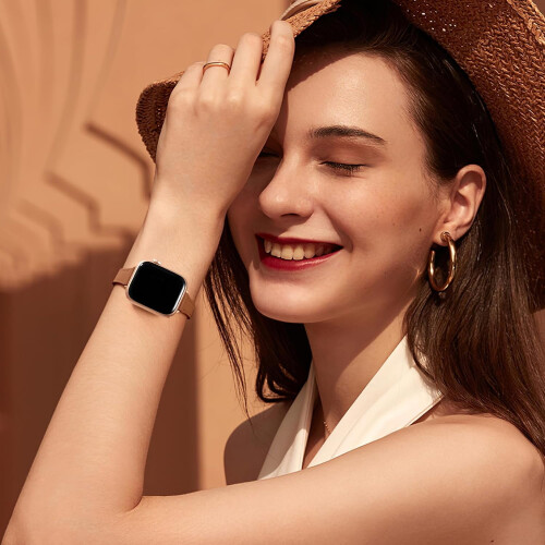 Genuine Leather Apple Watch Band 38-46mm Thin Women's Strap 1