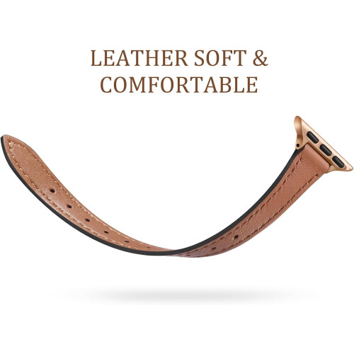 Genuine Leather Apple Watch Band 38-46mm Thin Women's Strap 2
