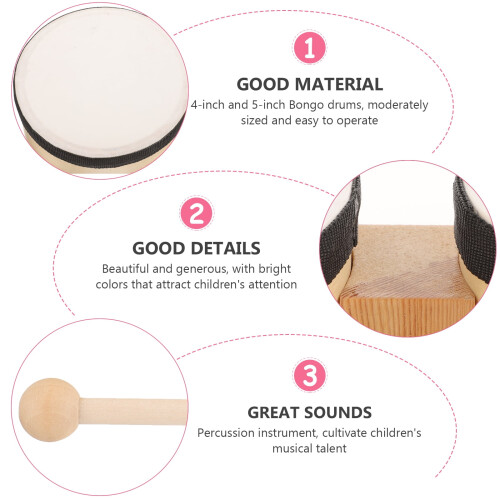 Wood Instrument Drum Stick Percussion Instrument Percussion Drum Bongo Drum 2