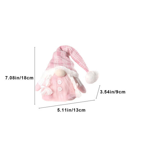 Pink Swedish Gnome Plush Elves with Sequin Hats 2-Pack 1