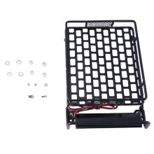 GepäCkträGer-DachträGer Aus Metall, 170 X 110 Mm, mit LED-Leuchten für CC01 CR01 RC4WD D90 Axial SCX10 1/10 RC Crawler Car
