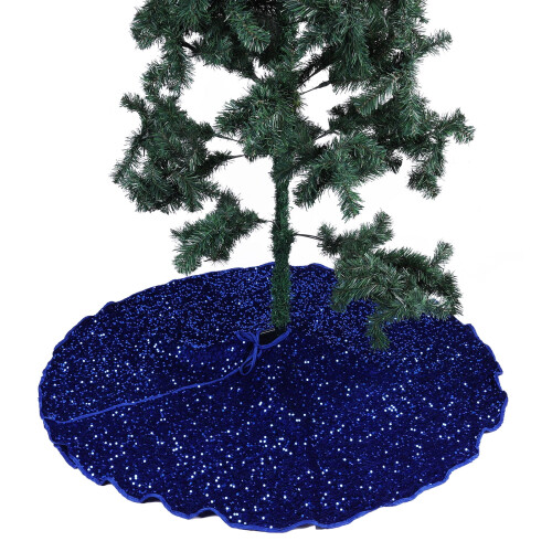 Blått rundt juletreskjørt 122 cm 2
