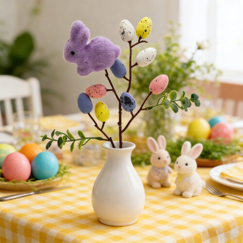 Decorazioni pasquali con bacche e uova, addobbi primaverili. 1
