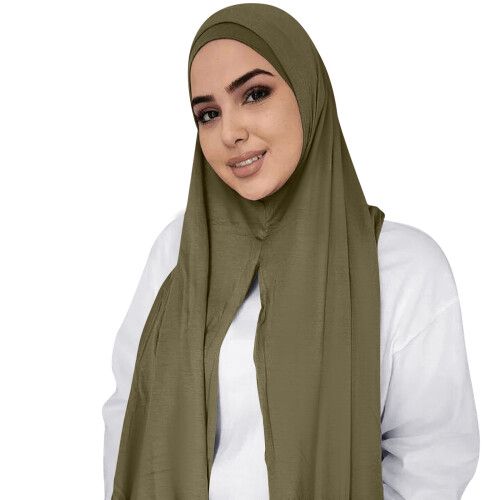 Lenço feminino muçulmano para a cabeça, cor sólida, longo, em algodão, da moda. 1