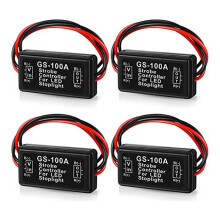 GS-100A Brake Light Flasher Module, 12-24V 2A 24W High Brake Controller Tail Lamp Safety Prompt Controller 4Pcs