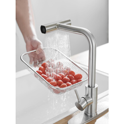 Touchless Kitchen Faucet with Pull-Down Sprayer, Waterfall Flow, Stainless Steel, Single Handle, 3-Function, Brushed Finish 2