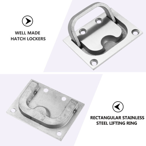 Flush Pull Handle Silver Stainless Steel 2 pcs 1