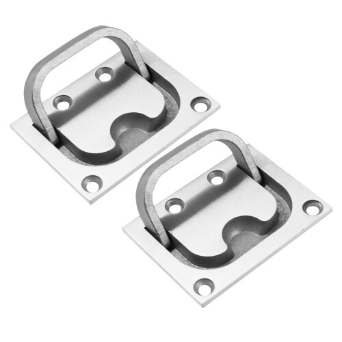 Flush Pull Handle Silver Stainless Steel 2 pcs 2