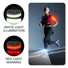 Armband Hardlooplamp met Reflecterende Armbanden COB-Armband 3 Standen Waarschuwingslicht voor Nachtlopers Joggen Wandelen A
