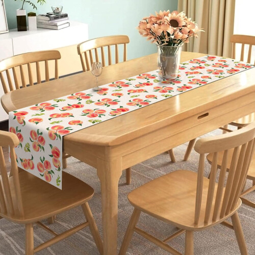 Peach Linen Table Runner 13.8 x 71 in 1