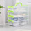 4-layer stackable transparent plastic storage box covers, partitioned drawer storage boxes 3