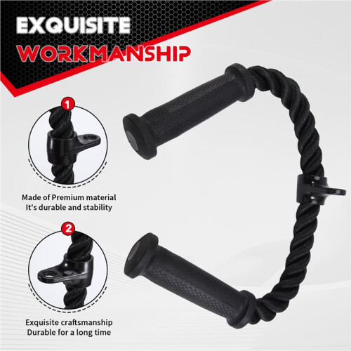 Rope Cable Attachment for Gym Rope Pull-Down Attachment with Rubber Handles Exercise Machine Attachments 1
