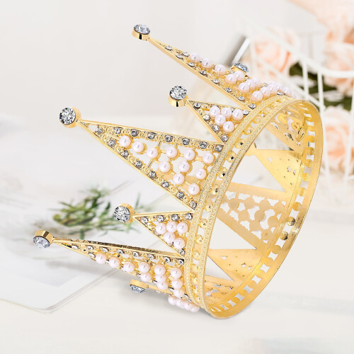 Couronne de mariée décorative FRCOLOR dorée (1 pièce) 2
