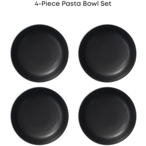 Matte Black Stoneware Serving Bowls Set of 4 2