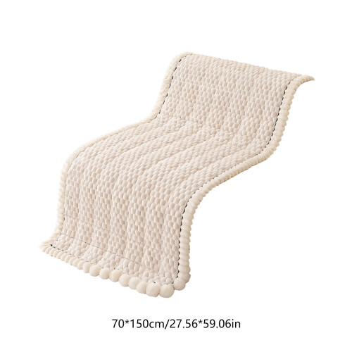 Plush non-slip sofa cushion white 27.5x59 in 2