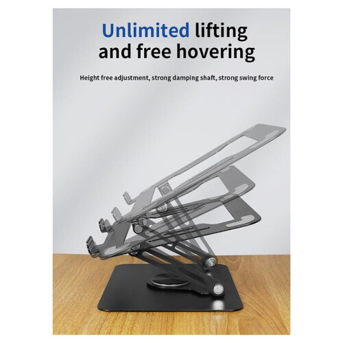 New 360 Degree Rotating Foldable Laptop Tablet Book Holder Angle-Adjustable Height-Adjustable Folding Reading Stand B 2
