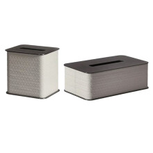 Light Luxury Stainless Steel Tissue Box Wooden Leather Tissue Box Household Living Room Tissue Holder Home Decoration B