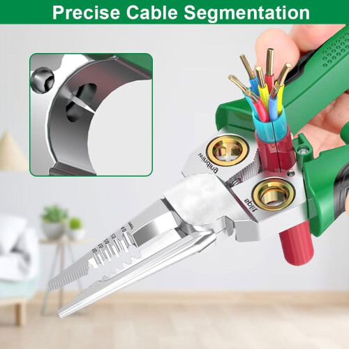 8-in-1 Wire Stripper with Voltage Tester, Multi-function Electrician Tool for Cutting, Stripping & Pulling (1PCS) 2