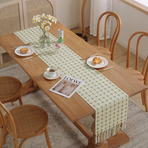 Cotton Linen Table Runner 13 x 72 in Rustic Boho 1