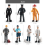 7Pcs Miniature People Model Figurines Firemen Layout Decor Toy Mini 2