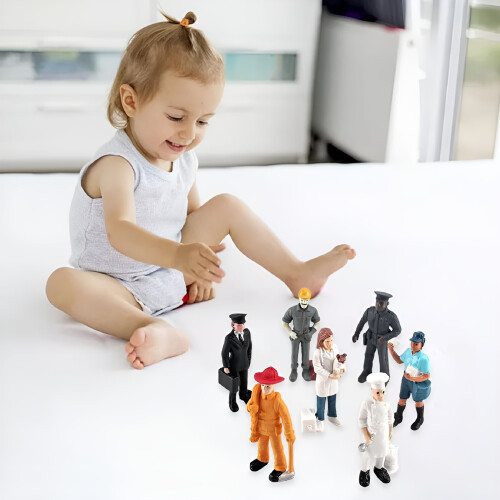 7Pcs Miniature People Model Figurines Firemen Layout Decor Toy Mini 2