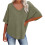 Γυναικεία oversized μπλουζάκια QLEICOM με V-Neck, χαλαρά casual τοπ, στρατιωτικό πράσινο, 3