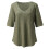 Γυναικεία oversized μπλουζάκια QLEICOM με V-Neck, χαλαρά casual τοπ, στρατιωτικό πράσινο, 4