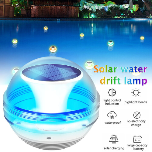 Solcelledrevne flydende poolkuglelys RGB 2-pak 1