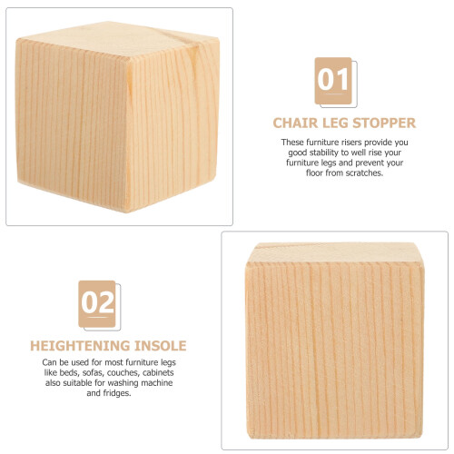 2 Stück Möbelfüße aus Holz, beige, zum Anheben von Sofas 2