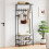 Coat Rack Shoe Bench Gray Metal Frame 10 Hooks 7