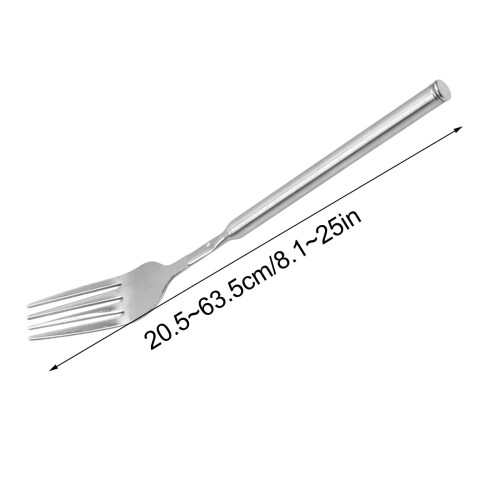 Retractable BBQ Fork Spoon – Stainless Steel, Adjustable 1