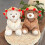 Teddybär-Plüschpuppe mit Blumen, 30 cm 5