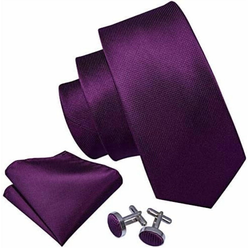 Men's Silk Tie Extra Long Solid Color Wedding Necktie 1