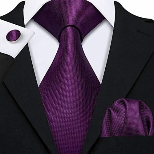 Men's Silk Tie Extra Long Solid Color Wedding Necktie 2