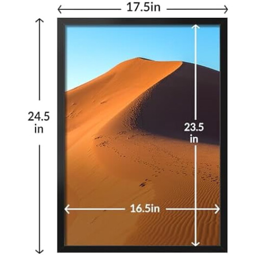 Κορνίζα φωτογραφίας 17x24 μαύρη με HD Plexiglass, συμβατή με φωτογραφίες 17x24, 2