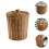 Woven Plastic Waste Basket with Lid, Light Brown, 1 Set 3