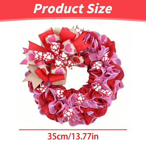 Valentinsdagsstofkrans 35 cm foldbar dekoration 2
