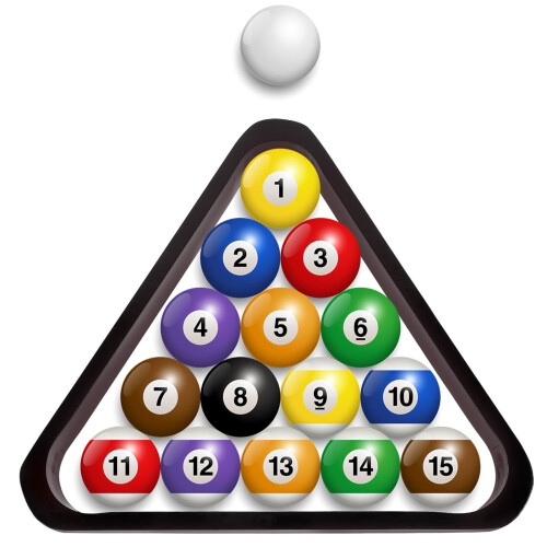 Suporte triangular para bolas de bilhar Worgeous em madeira, cor preta, resistente e durável. 12,7 cm (5 polegadas). 2