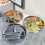 3 Pack Stainless Steel Divided Plates, 3 Compartment Portion Control, 9Inch Reusable Dinner  Trays 4