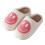 Damen-Hausschuhe mit Plüsch-Smiley, Größe 9-10,5, Rosa 3