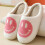 Damen-Hausschuhe mit Plüsch-Smiley, Größe 9-10,5, Rosa 6