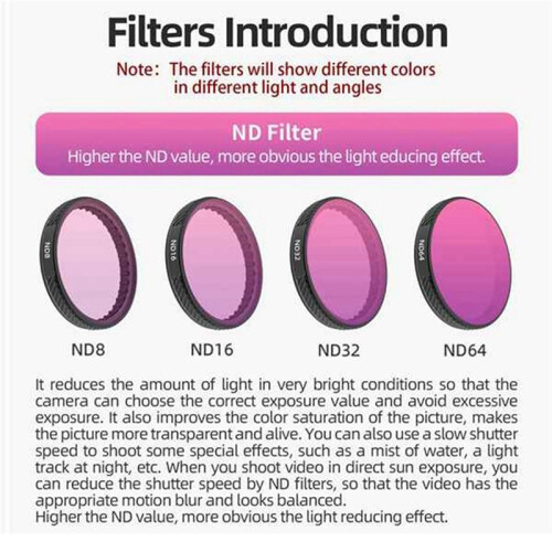 Lens Filter for  OSMO Action 5 Pro/4/3 Angle Adjustable ND Filters Scaler Action Camera Accessories ND8 2