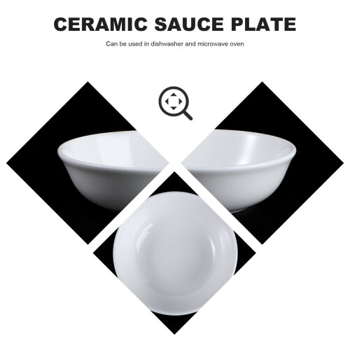 Dipping Plate White Ceramic 4Set 3 Inches 1