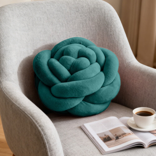 Green Rose-Print Throw Pillow 17x17x6cm 1