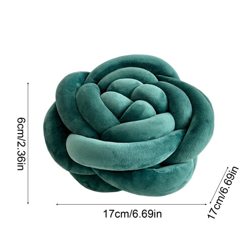 Green Rose-Print Throw Pillow 17x17x6cm 2