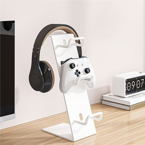 3-Layer Universal Gaming Gear Storage Stand • Multi-Functional Controller & Headphone Organizer Rack A 2